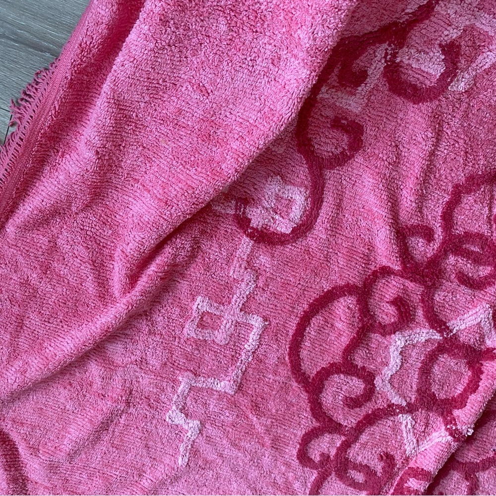 Vintage Chenille quilt coverlet blanket pink dusty rose Buddha face Shanghai - Picture 7 of 16
